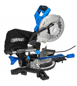230V Sliding Compound Mitre Saw with Laser Cutting Guide, 210mm, 1500W