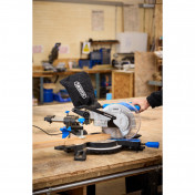 230V Sliding Compound Mitre Saw with Laser Cutting Guide, 210mm, 1500W