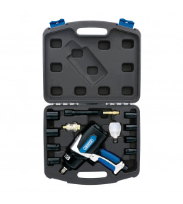 Air Impact Wrench Kit, 1/2 Sq. Dr. (14 Piece)