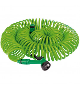 Recoil Hose with Spray Gun and Tap Connector, 30m