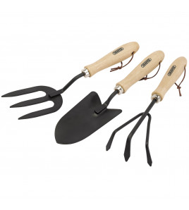 Carbon Steel Hand Fork, Cultivator and Trowel with Hardwood Handles