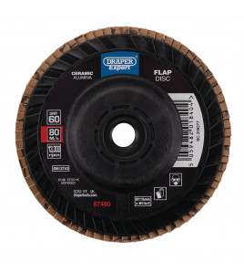 Draper Expert Ceramic Flap Disc, 115mm, M14, 60 Grit