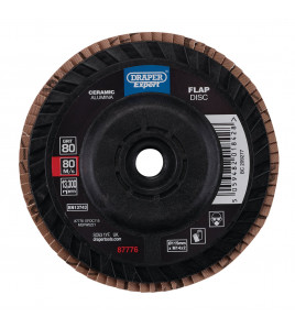 Draper Expert Ceramic Flap Disc, 115mm, M14, 80 Grit