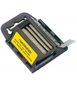 Dispenser of 100 Two Notch Trimming Knife/Window Scraper Blades - Discontinued