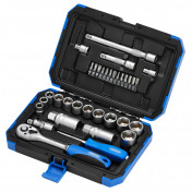Metric Socket Set, 3/8 Sq. Dr. (34 Piece)