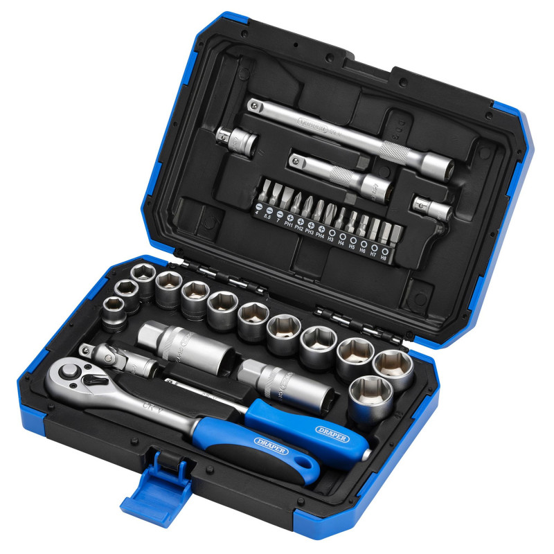 Metric Socket Set, 3/8 Sq. Dr. (34 Piece)