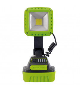COB LED Rechargeable Work Light, 10W, 1,000 Lumens, Green, 2 x 2.2Ah Batteries