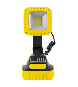 COB LED Rechargeable Work Light, 10W, 1,000 Lumens, Yellow, 2 x 2.2Ah Batteries