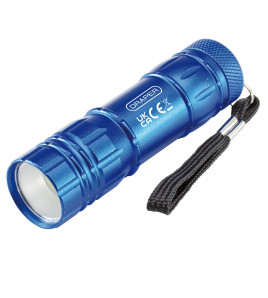 COB LED Aluminium Hand Torch, 3W, 85 Lumens, 3 x AAA Batteries Supplied