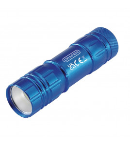 COB LED Aluminium Hand Torch, 3W, 85 Lumens, 3 x AAA Batteries Supplied
