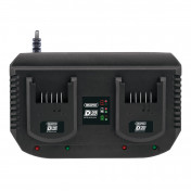 D20 20V Li-ion Fast Twin Battery Charger, 2 x 3.5A