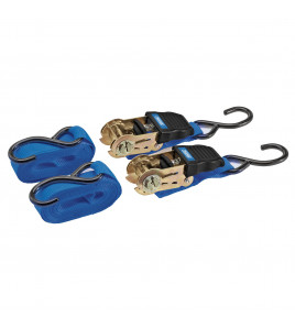 Ratchet Tie Down Straps, 4.5m x 25mm, 225kg (2 Piece)