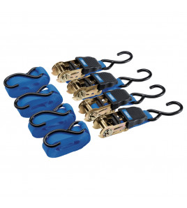 Ratchet Tie Down Straps, 4.5m x 25mm, 225kg (4 Piece)