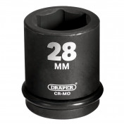 Draper Expert HI-TORQ® 6 Point Impact Socket, 3/4 Sq. Dr., 28mm