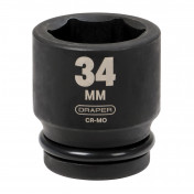Draper HI-TORQ® 6 Point Impact Socket, 3/4 Sq. Dr., 34mm