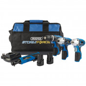 12V Drill Drive and Ratchet Interchange Kit II, 2 x 1.5Ah Li-ion Batteries, 1 x Fast Charger and 1 x Tool Bag
