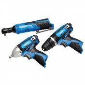 12V Drill Drive and Ratchet Interchange Kit, 2 x 4.0Ah Li-ion Battery, 1 x 1.5Ah Li-ion Battery, 1 x Fast Charger, 1 x Tool Bag