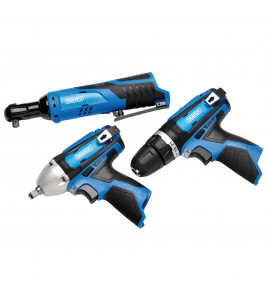 12V Drill Drive and Ratchet Interchange Kit, 2 x 4.0Ah Li-ion Battery, 1 x 1.5Ah Li-ion Battery, 1 x Fast Charger, 1 x Tool Bag