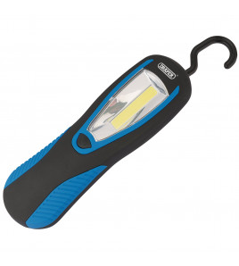 COB LED Work Light with Magnetic Back and Hanging Hook, 3W, 200 Lumens, Blue, 3 x AA Batteries Supplied