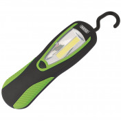 COB LED Work Light with Magnetic Back and Hanging Hook, 3W, 200 Lumens, Green, 3 x AA Batteries Supplied