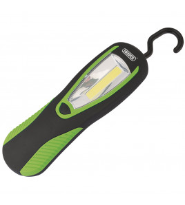 COB LED Work Light with Magnetic Back and Hanging Hook, 3W, 200 Lumens, Green, 3 x AA Batteries Supplied