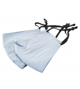 Light Fabric Reusable Face Masks, Blue (Pack of 2)