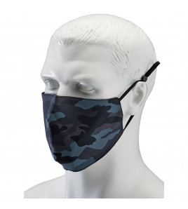 Camo Fabric Resuable Face Masks, Blue (Pack of 2)