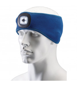 Headband with USB Rechargeable LED Torch, 1W, Blue, One Size