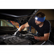 Headband with USB Rechargeable LED Torch, 1W, Blue, One Size