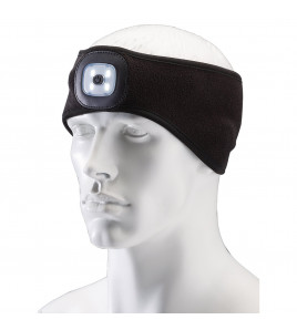 Headband with USB Rechargeable LED Torch, 1W, Black, One Size