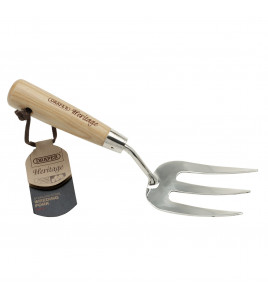 Draper Heritage Stainless Steel Hand Weeding Fork with Ash Handle