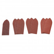 Assorted Hook and Loop Aluminium Oxide Sanding Sheets, 32 x 92mm (Pack of 10)