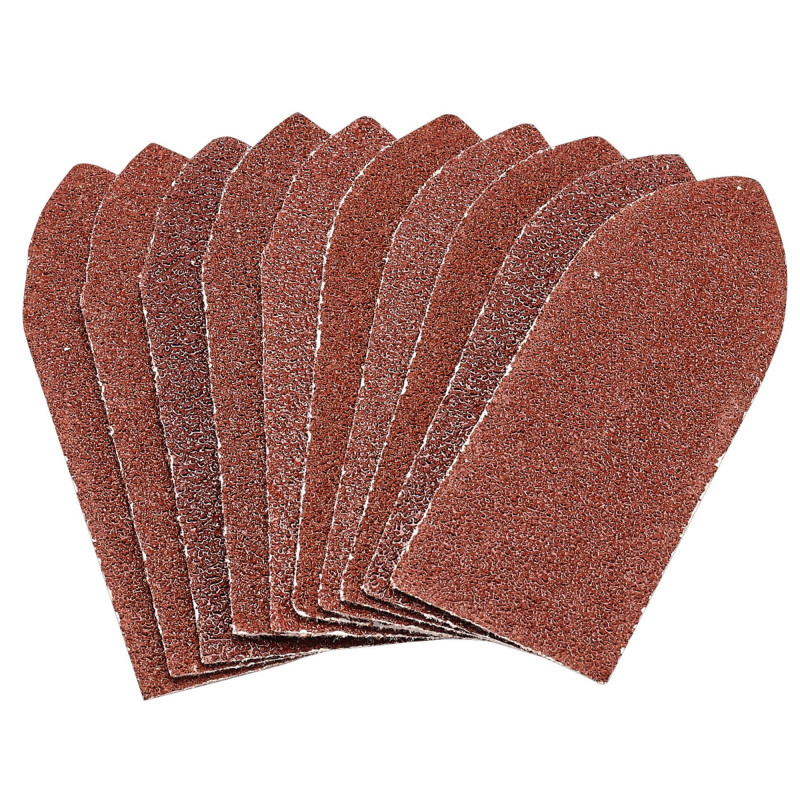 Hook and Loop Aluminium Oxide Sanding Sheets, 32 x 92mm, 60 Grit (Pack of 10)