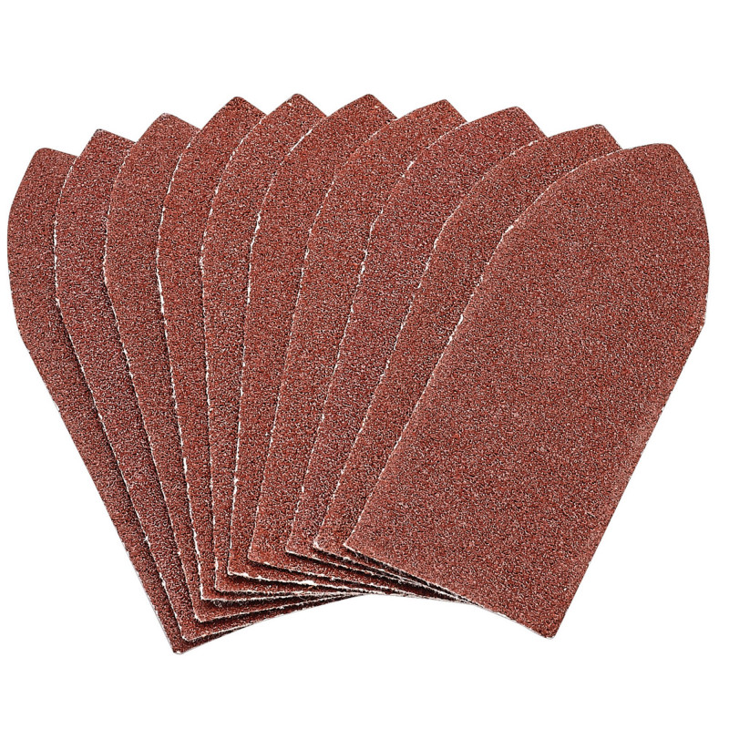 Hook and Loop Aluminium Oxide Sanding Sheets, 32 x 92mm, 80 Grit (Pack of 10)