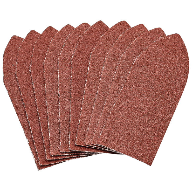 Hook and Loop Aluminium Oxide Sanding Sheets, 32 x 92mm, 120 Grit (Pack of 10)