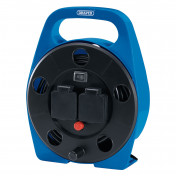 230V 2-Way Cable Reel with LED Worklight, 10m