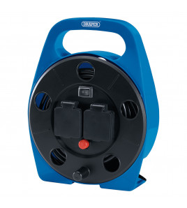 230V 2-Way Cable Reel with LED Work Light, 10m