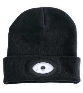 Beanie Hat with Rechargeable Torch, One Size, 1W, 100 Lumens, Black