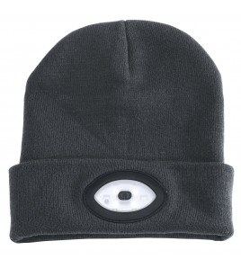 Beanie Hat with Rechargeable Torch, One Size, 1W, 100 Lumens, Grey