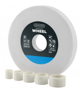 Aluminium Oxide Bench Grinding Wheel, 150 x 20mm, 80 Grit, White