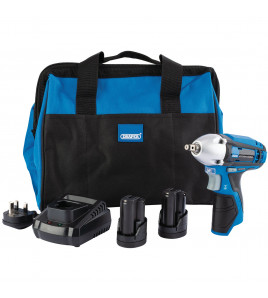 Draper Storm Force® 10.8V Power Interchange Impact Wrench Kit, 2 x 1.5Ah Batteries, 1 x Charger, 1 x Bag