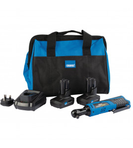 Draper Storm Force 10.8V Power Interchange Reversible Ratchet Kit, 2 x 4.0Ah Batteries, 1 x Charger, 1 x Bag