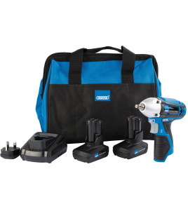 Draper Storm Force 10.8V Power Interchange Impact Wrench Kit, 2 x 4.0Ah Batteries, 1 x Charger, 1 x Bag