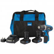 Draper Storm Force 10.8V Power Interchange Rotary Drill Kit, 2 x 4.0Ah Batteries, 1 x Charger, 1 x Bag