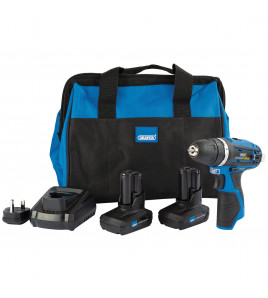 Draper Storm Force 10.8V Power Interchange Rotary Drill Kit, 2 x 4.0Ah Batteries, 1 x Charger, 1 x Bag
