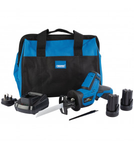 Draper Storm Force® 10.8V Power Interchange Reciprocating Saw Kit, 2 x 1.5Ah Batteries, 1 x Charger, 1 x Bag
