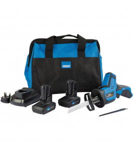Draper Storm Force 10.8V Power Interchange Reciprocating Saw Kit, 2 x 4.0Ah Batteries, 1 x Charger, 1 x Bag